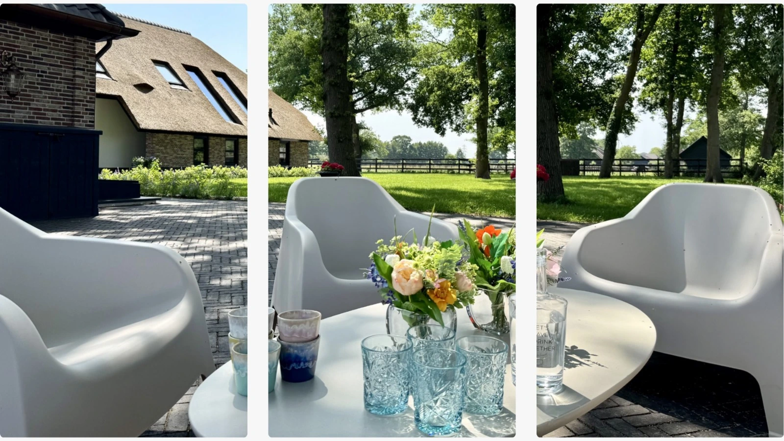 Terras en buitenruimte van De Bennekamer met uitzicht op groen